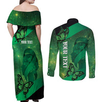 Personalised World Mental Health Awareness Month Couples Matching Off Shoulder Maxi Dress and Long Sleeve Button Shirt Warriors Brave Strong Galaxy Vibes LT14 - Polynesian Pride