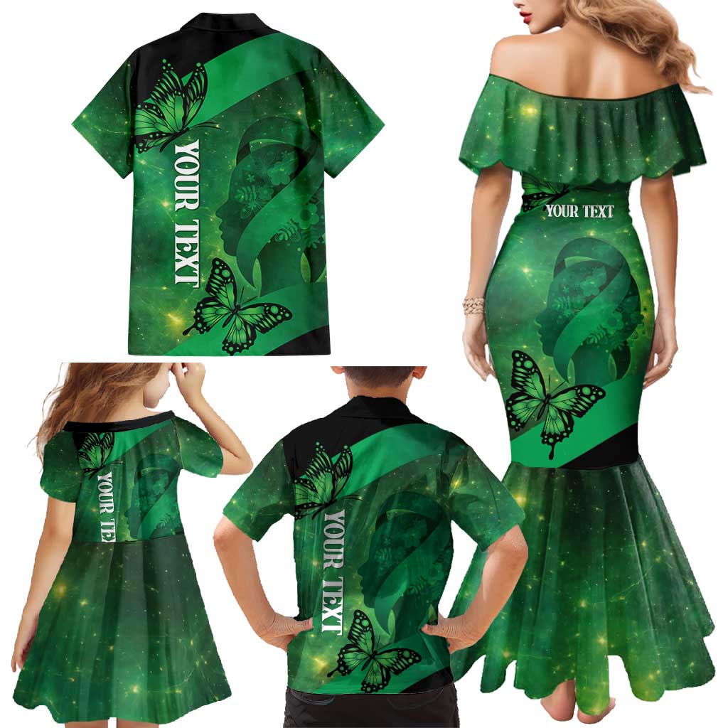 Personalised World Mental Health Awareness Month Family Matching Mermaid Dress and Hawaiian Shirt Warriors Brave Strong Galaxy Vibes LT14 - Polynesian Pride