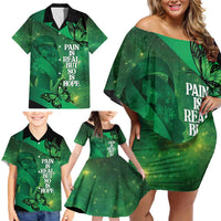 Personalised World Mental Health Awareness Month Family Matching Off Shoulder Short Dress and Hawaiian Shirt Warriors Brave Strong Galaxy Vibes LT14 - Polynesian Pride