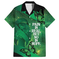 Personalised World Mental Health Awareness Month Family Matching Off Shoulder Short Dress and Hawaiian Shirt Warriors Brave Strong Galaxy Vibes LT14 Dad's Shirt - Short Sleeve Green - Polynesian Pride