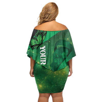 Personalised World Mental Health Awareness Month Family Matching Off Shoulder Short Dress and Hawaiian Shirt Warriors Brave Strong Galaxy Vibes LT14 - Polynesian Pride
