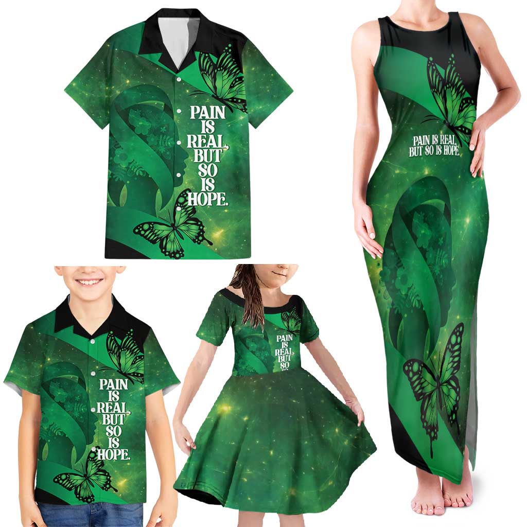 Personalised World Mental Health Awareness Month Family Matching Tank Maxi Dress and Hawaiian Shirt Warriors Brave Strong Galaxy Vibes LT14 - Polynesian Pride