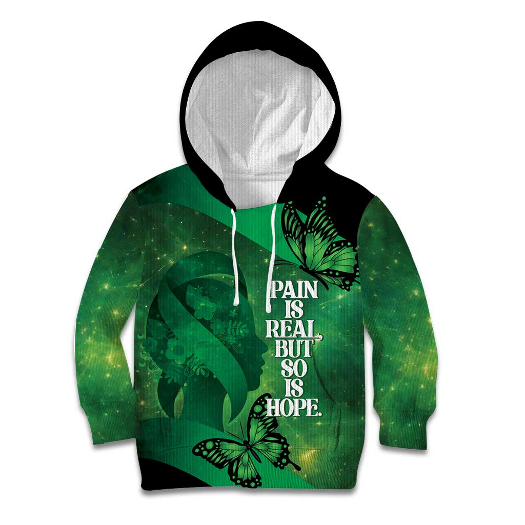 Personalised World Mental Health Awareness Month Kid Hoodie Warriors Brave Strong Galaxy Vibes LT14 Hoodie Green - Polynesian Pride