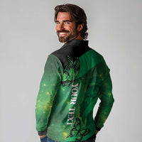 Personalised World Mental Health Awareness Month Long Sleeve Polo Shirt Warriors Brave Strong Galaxy Vibes LT14 - Polynesian Pride