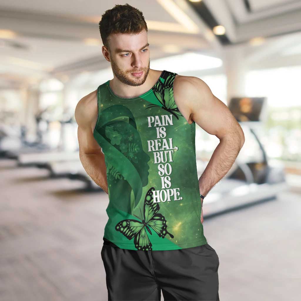 Personalised World Mental Health Awareness Month Men Tank Top Warriors Brave Strong Galaxy Vibes