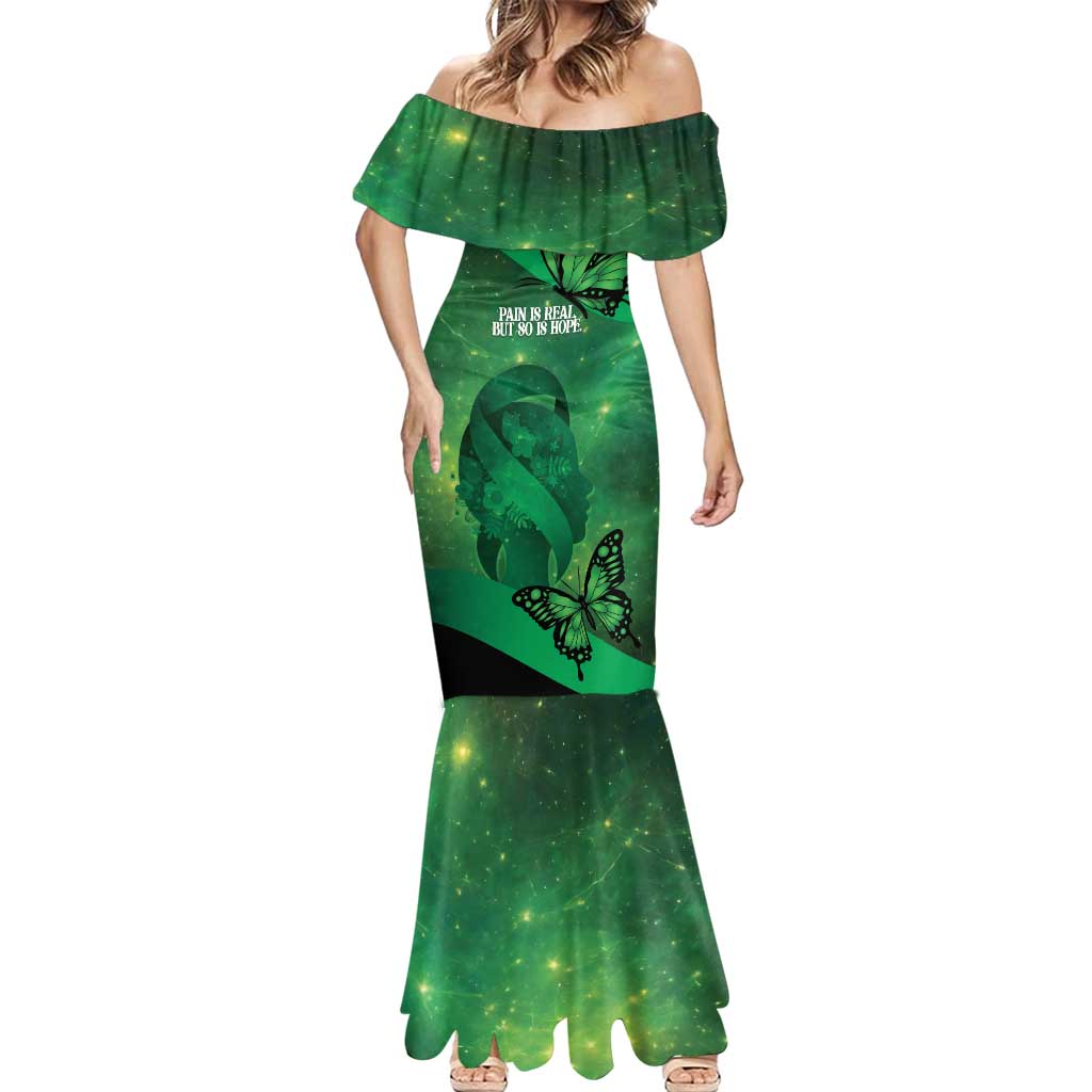 Personalised World Mental Health Awareness Month Mermaid Dress Warriors Brave Strong Galaxy Vibes LT14 - Polynesian Pride