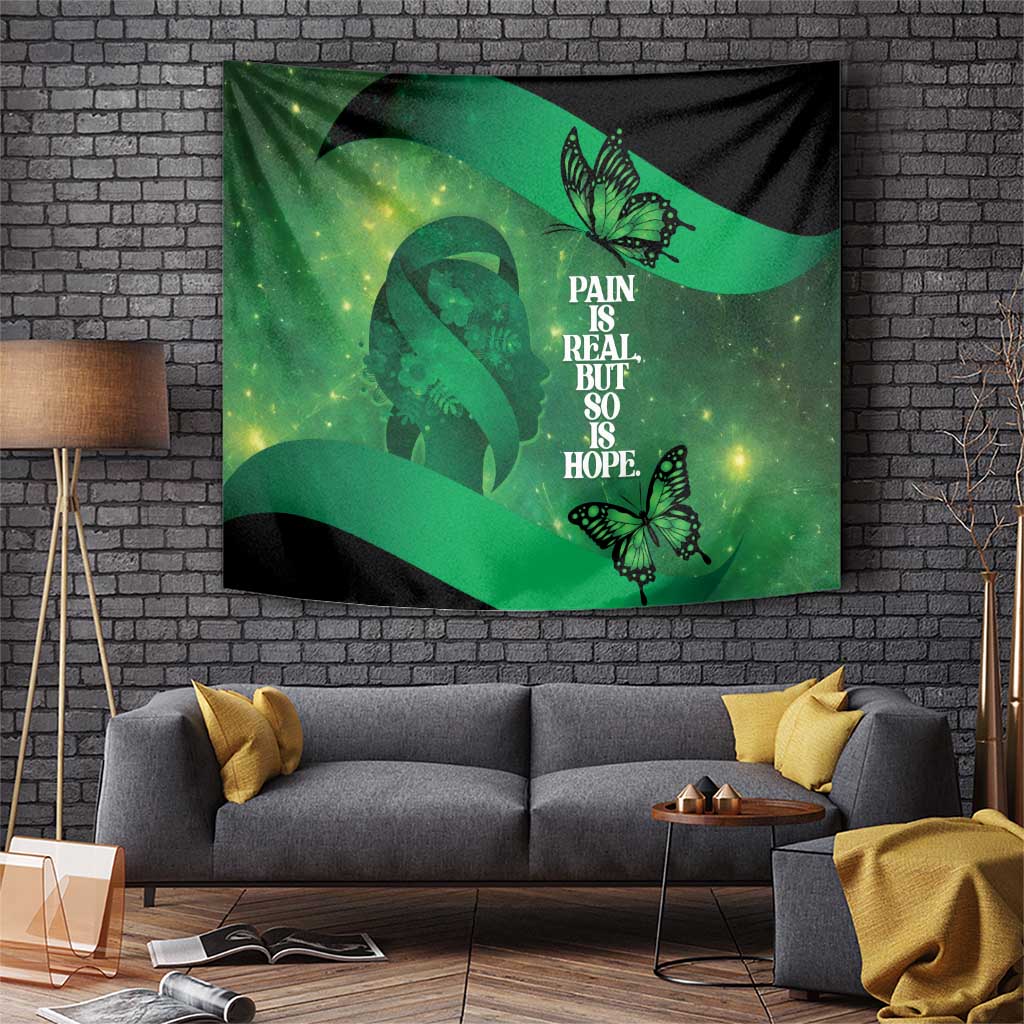 World Mental Health Awareness Month Tapestry Warriors Brave Strong Galaxy Vibes LT14 Green - Polynesian Pride