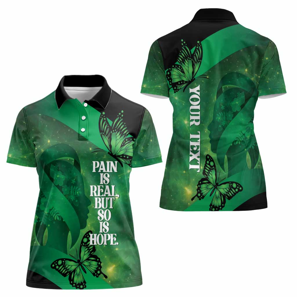 Personalised World Mental Health Awareness Month Women Polo Shirt Warriors Brave Strong Galaxy Vibes LT14 - Polynesian Pride
