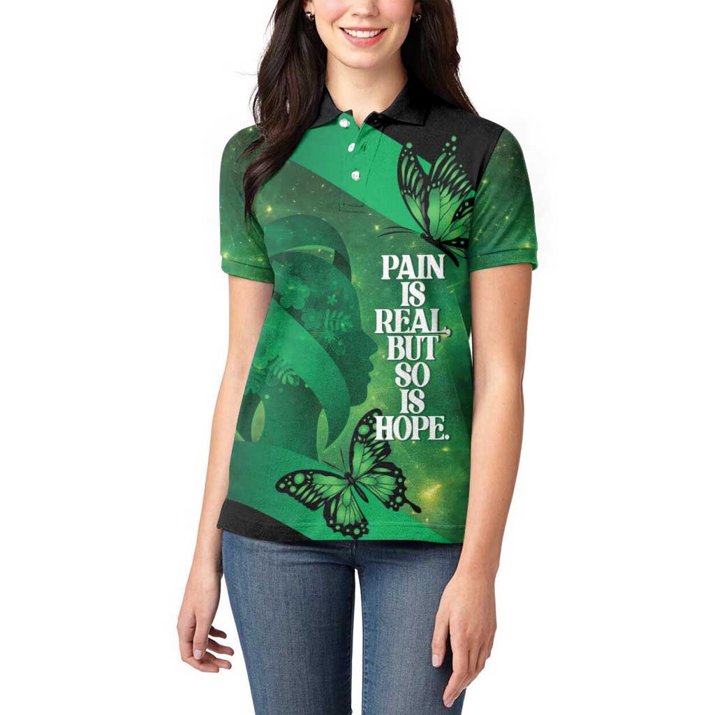 Personalised World Mental Health Awareness Month Women Polo Shirt Warriors Brave Strong Galaxy Vibes LT14 - Polynesian Pride