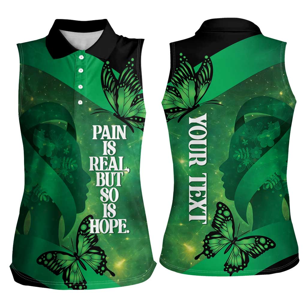 Personalised World Mental Health Awareness Month Women Sleeveless Polo Shirt Warriors Brave Strong Galaxy Vibes LT14 - Polynesian Pride