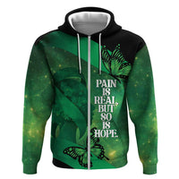 Personalised World Mental Health Awareness Month Zip Hoodie Warriors Brave Strong Galaxy Vibes