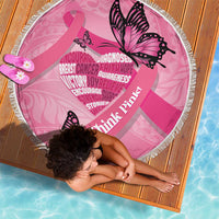 Polynesia Breast Cancer Awareness Month Beach Blanket Pink Ribbon Mix Butterflies