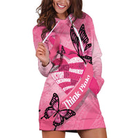 Polynesia Breast Cancer Awareness Month Hoodie Dress Pink Ribbon Mix Butterflies LT14 Pink - Polynesian Pride