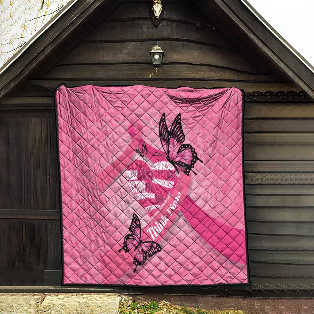 Polynesia Breast Cancer Awareness Month Quilt Pink Ribbon Mix Butterflies