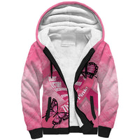 Polynesia Breast Cancer Awareness Month Sherpa Hoodie Pink Ribbon Mix Butterflies LT14 Unisex Pink - Polynesian Pride