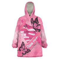 Polynesia Breast Cancer Awareness Month Wearable Blanket Hoodie Pink Ribbon Mix Butterflies LT14 One Size Pink - Polynesian Pride