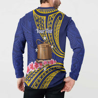 Personalised Tokelau Tokehega Day Button Sweatshirt Tokelauan Tatau Flag Color - Polynesian Pride
