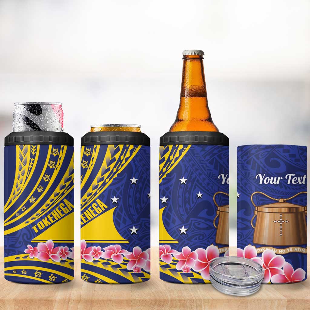 Personalised Tokelau Tokehega Day 4 in 1 Can Cooler Tumbler Tokelauan Tatau Flag Color LT14 - Polynesian Pride