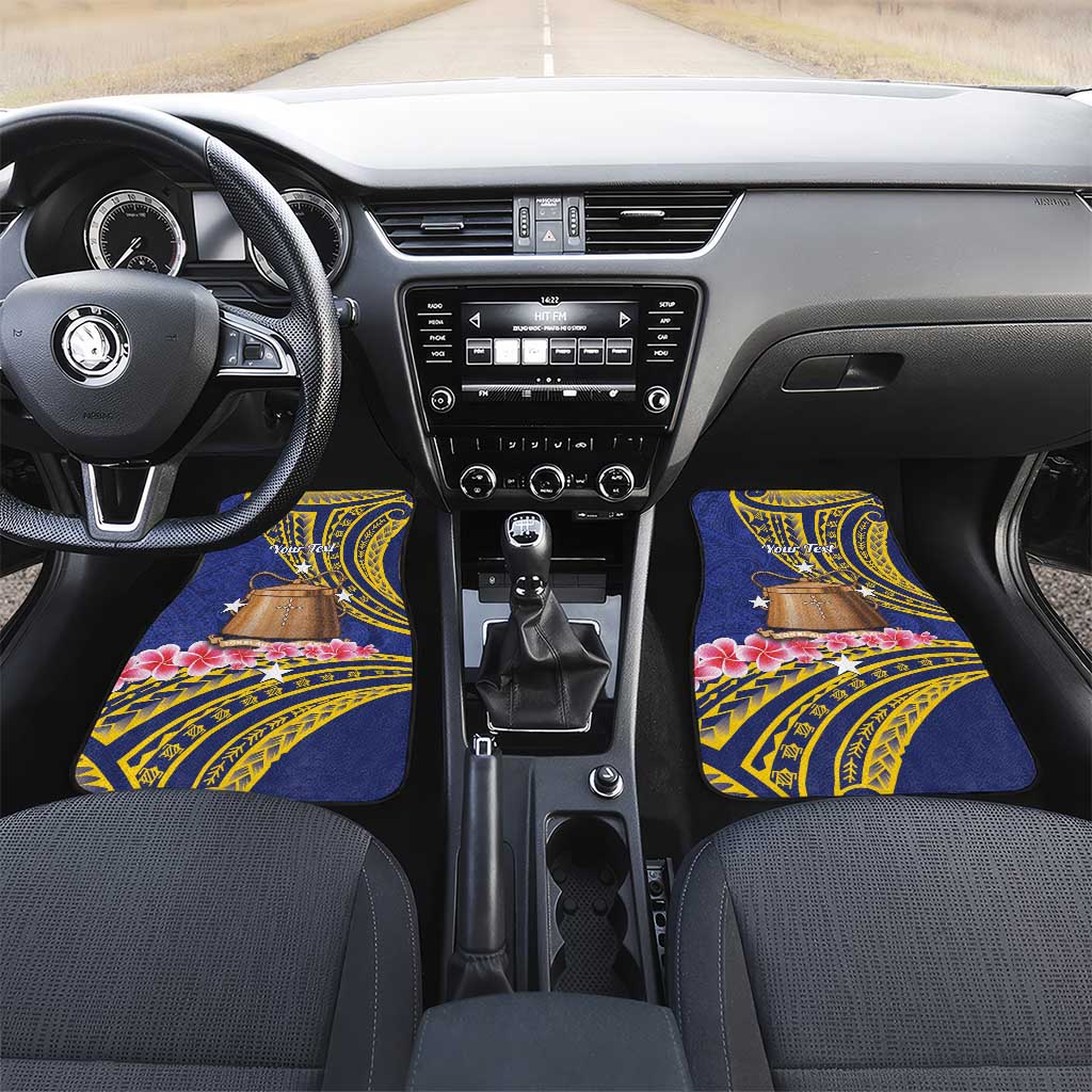 Personalised Tokelau Tokehega Day Car Mats Tokelauan Tatau Flag Color LT14 Set 2pcs - Front Blue - Polynesian Pride