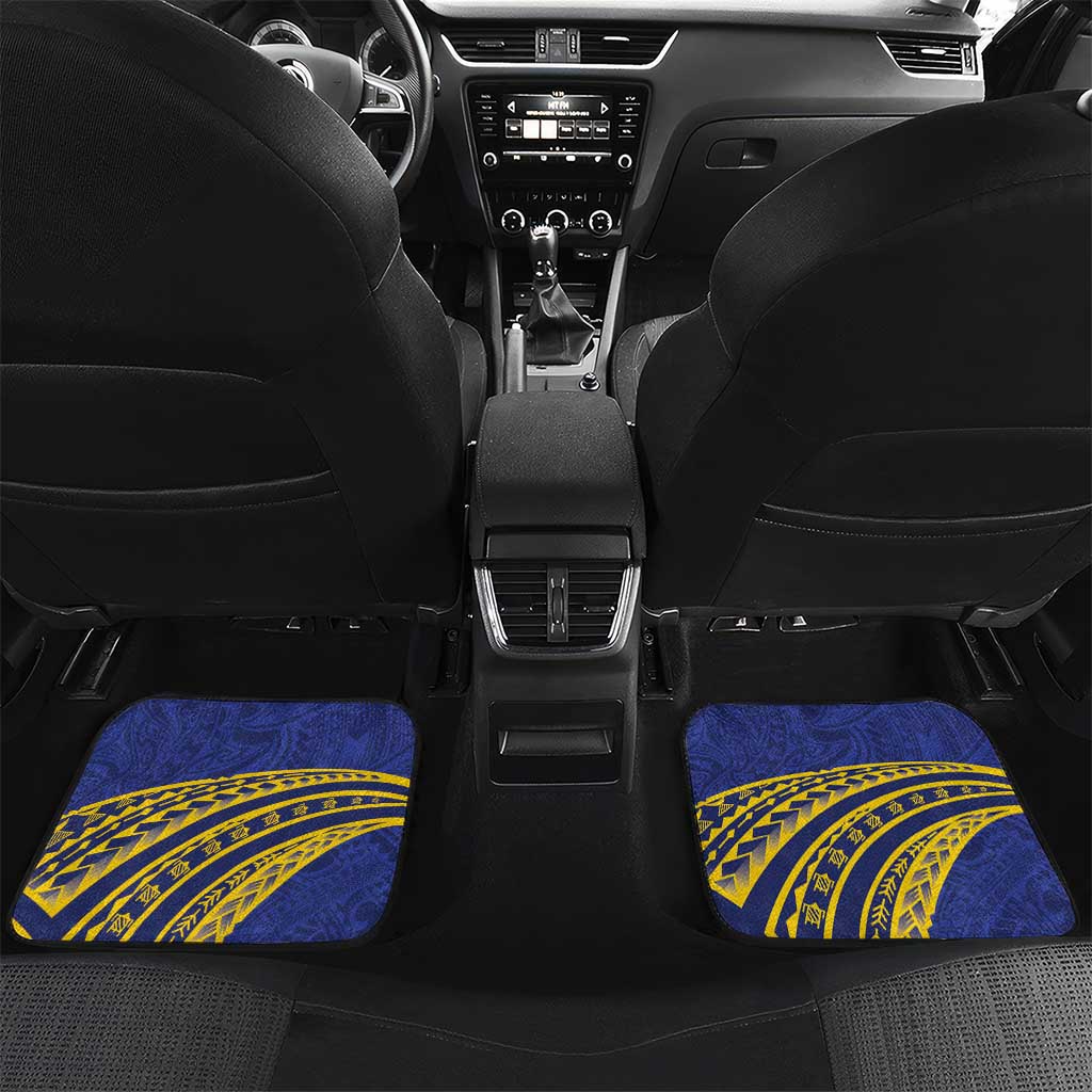 Personalised Tokelau Tokehega Day Car Mats Tokelauan Tatau Flag Color LT14 Set 2pcs - Back Blue - Polynesian Pride