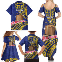 Personalised Tokelau Tokehega Day Family Matching Summer Maxi Dress and Hawaiian Shirt Tokelauan Tatau Flag Color LT14 - Polynesian Pride