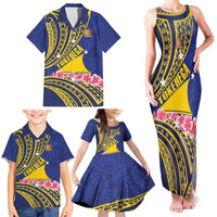 Personalised Tokelau Tokehega Day Family Matching Tank Maxi Dress and Hawaiian Shirt Tokelauan Tatau Flag Color LT14 - Polynesian Pride