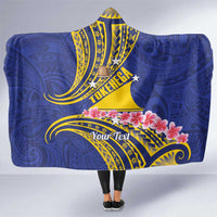 Personalised Tokelau Tokehega Day Hooded Blanket Tokelauan Tatau Flag Color LT14 One Size Blue - Polynesian Pride