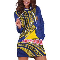 Personalised Tokelau Tokehega Day Hoodie Dress Tokelauan Tatau Flag Color LT14 Blue - Polynesian Pride