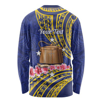 Personalised Tokelau Tokehega Day Long Sleeve Shirt Tokelauan Tatau Flag Color LT14 - Polynesian Pride