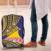 Personalised Tokelau Tokehega Day Luggage Cover Tokelauan Tatau Flag Color LT14 Blue - Polynesian Pride