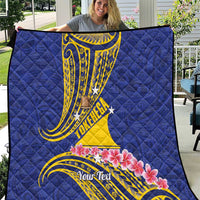 Personalised Tokelau Tokehega Day Quilt Tokelauan Tatau Flag Color LT14 Blue - Polynesian Pride