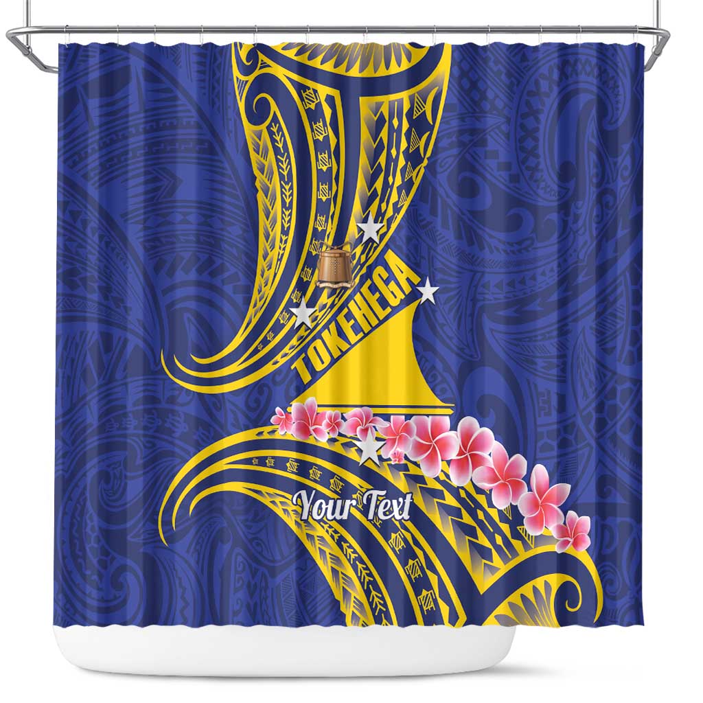 Personalised Tokelau Tokehega Day Shower Curtain Tokelauan Tatau Flag Color LT14 Blue - Polynesian Pride