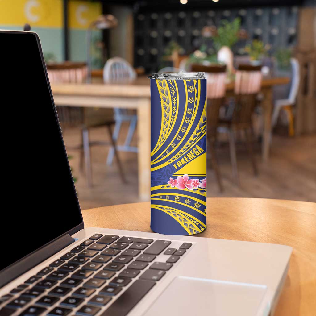 Personalised Tokelau Tokehega Day Skinny Tumbler Tokelauan Tatau Flag Color LT14 - Polynesian Pride