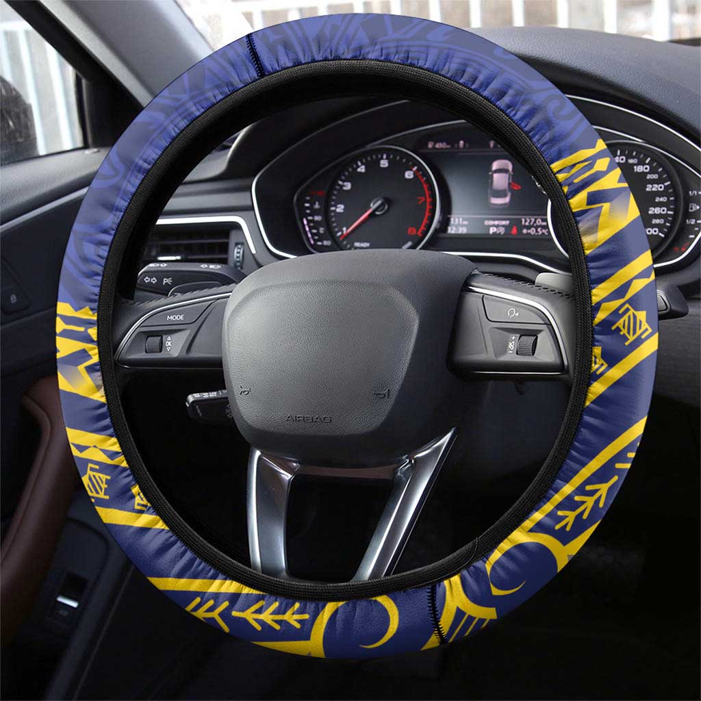 Tokelau Tokehega Day Steering Wheel Cover Tokelauan Tatau Flag Color LT14 - Polynesian Pride
