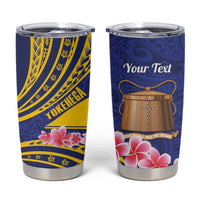 Personalised Tokelau Tokehega Day Tumbler Cup Tokelauan Tatau Flag Color LT14 Blue - Polynesian Pride