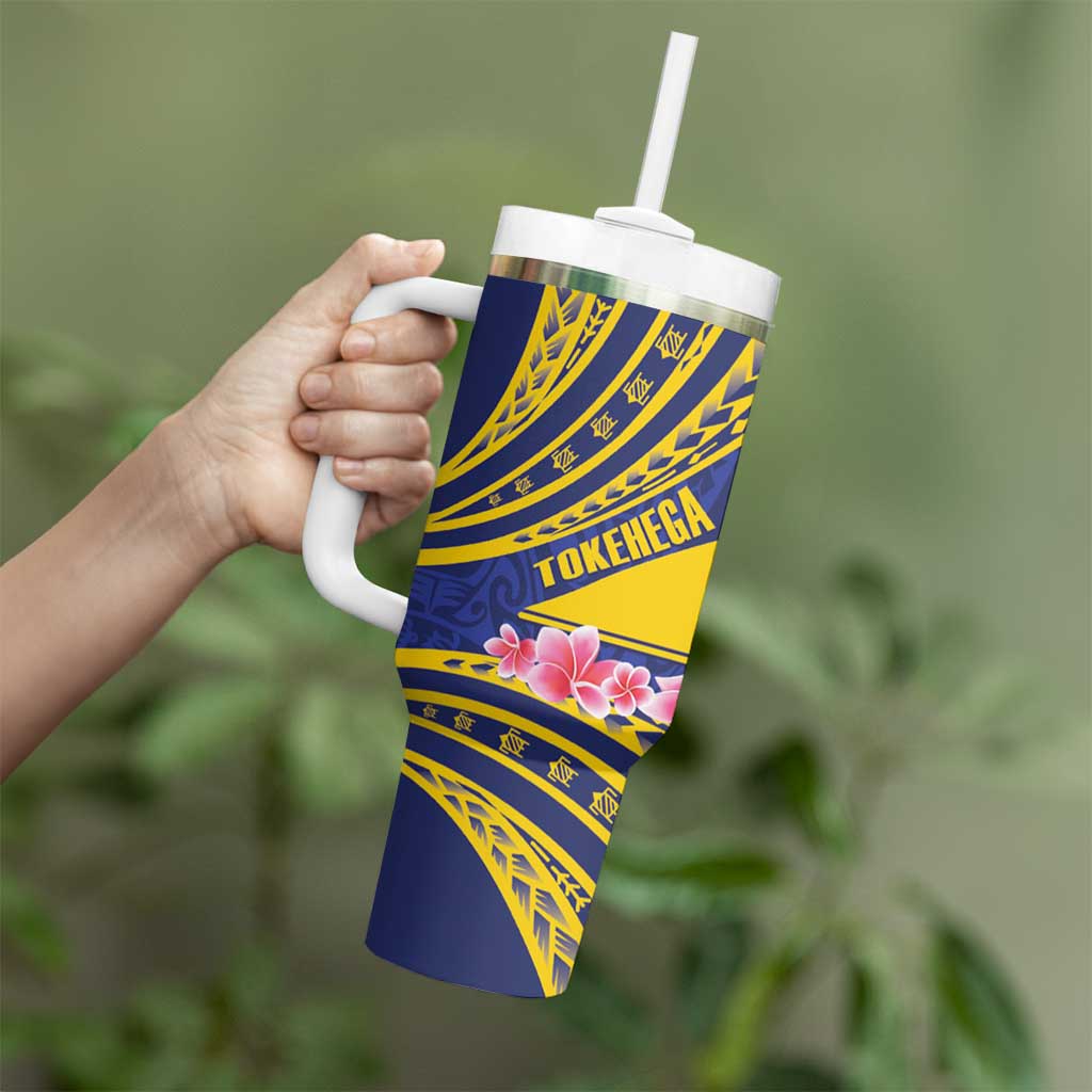Personalised Tokelau Tokehega Day Tumbler With Handle Tokelauan Tatau Flag Color LT14 - Polynesian Pride