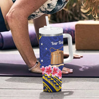 Personalised Tokelau Tokehega Day Tumbler With Handle Tokelauan Tatau Flag Color LT14 - Polynesian Pride