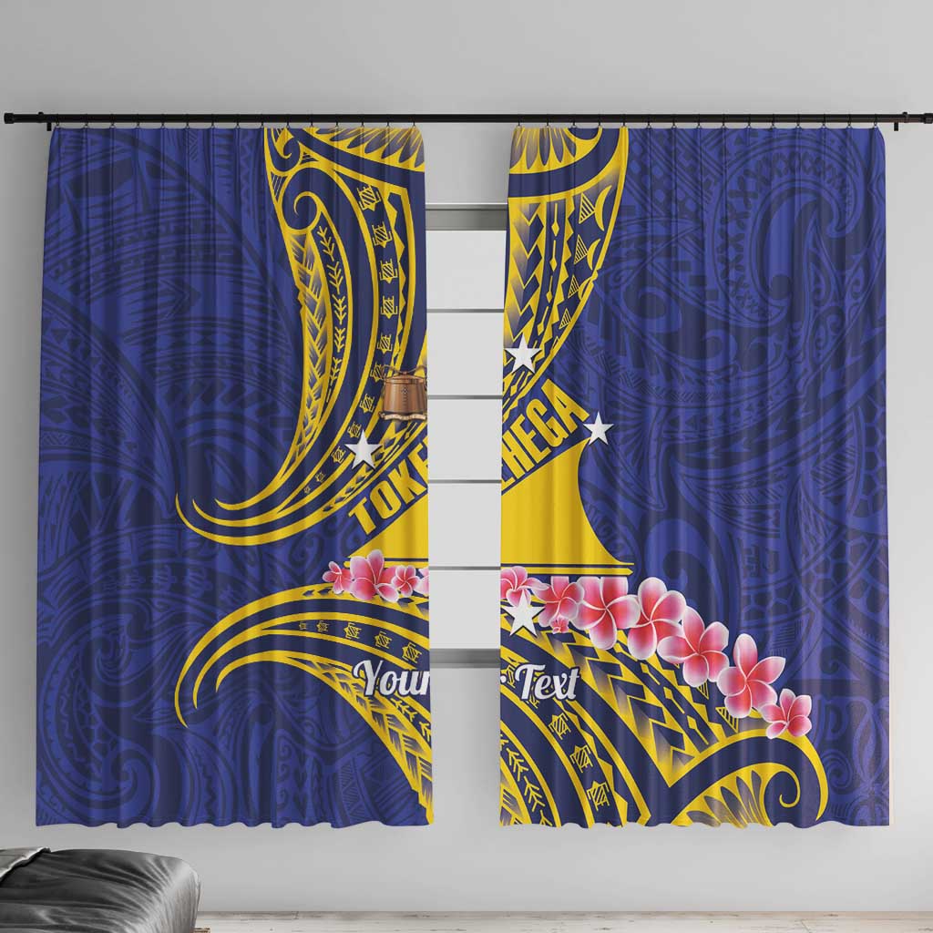 Personalised Tokelau Tokehega Day Window Curtain Tokelauan Tatau Flag Color LT14 With Hooks Blue - Polynesian Pride