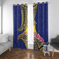 Personalised Tokelau Tokehega Day Window Curtain Tokelauan Tatau Flag Color LT14 With Grommets Blue - Polynesian Pride