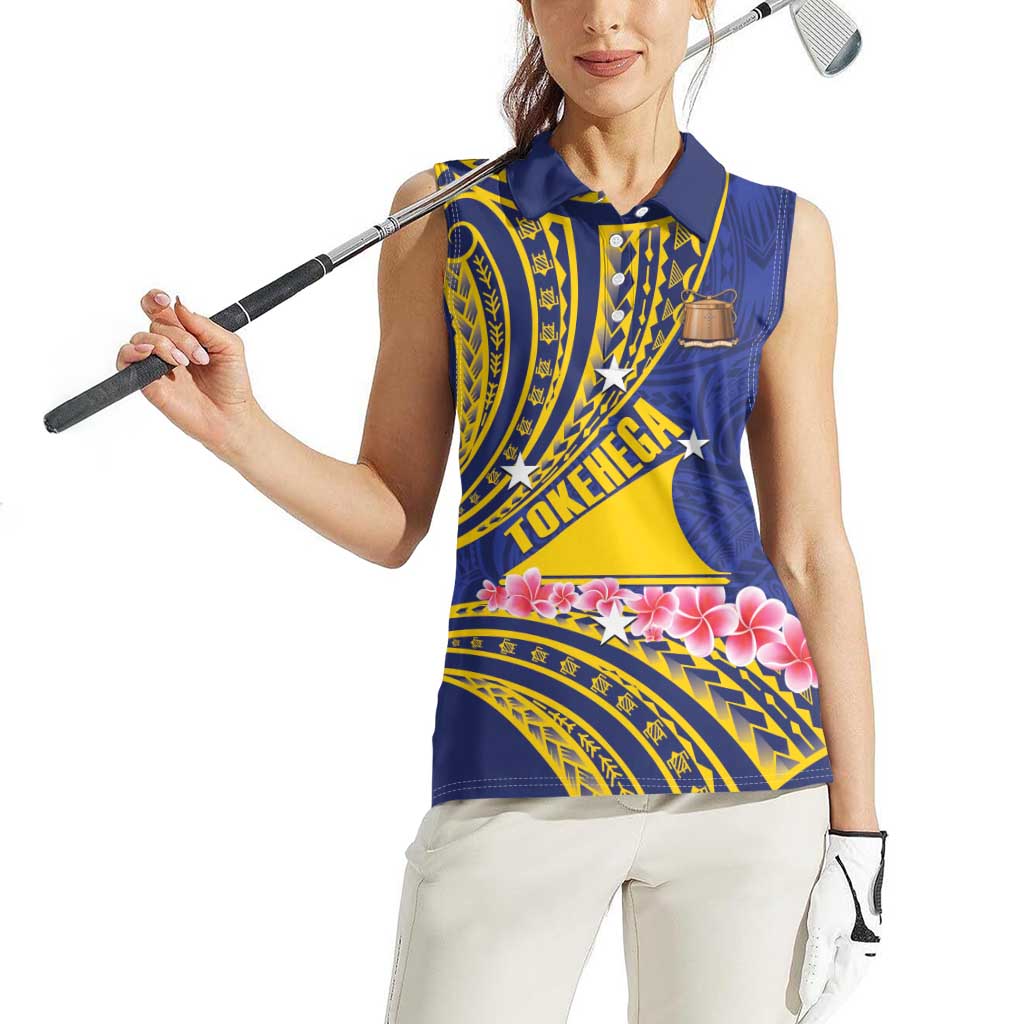 Personalised Tokelau Tokehega Day Women Sleeveless Polo Shirt Tokelauan Tatau Flag Color LT14 - Polynesian Pride