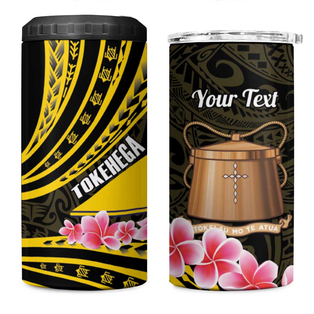Personalised Tokelau Tokehega Day 4 in 1 Can Cooler Tumbler Tokelauan Tatau Black Color LT14 One Size: 16 oz Black - Polynesian Pride