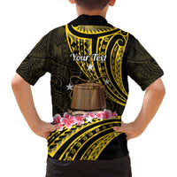 Personalised Tokelau Tokehega Day Family Matching Off The Shoulder Long Sleeve Dress and Hawaiian Shirt Tokelauan Tatau Black Color LT14 - Polynesian Pride