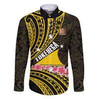 Personalised Tokelau Tokehega Day Family Matching Off The Shoulder Long Sleeve Dress and Hawaiian Shirt Tokelauan Tatau Black Color LT14 Dad's Shirt - Long Sleeve Black - Polynesian Pride