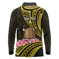 Personalised Tokelau Tokehega Day Long Sleeve Polo Shirt Tokelauan Tatau Black Color LT14 - Polynesian Pride