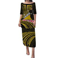 Personalised Tokelau Tokehega Day Puletasi Tokelauan Tatau Black Color LT14 Long Dress Black - Polynesian Pride