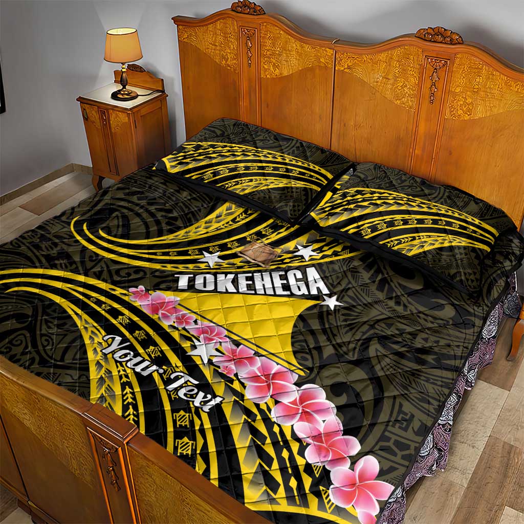 Personalised Tokelau Tokehega Day Quilt Bed Set Tokelauan Tatau Black Color LT14 - Polynesian Pride