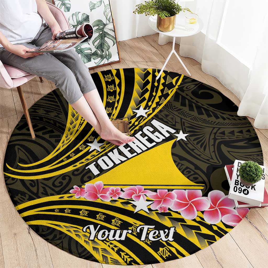 Personalised Tokelau Tokehega Day Round Carpet Tokelauan Tatau Black Color LT14 - Polynesian Pride
