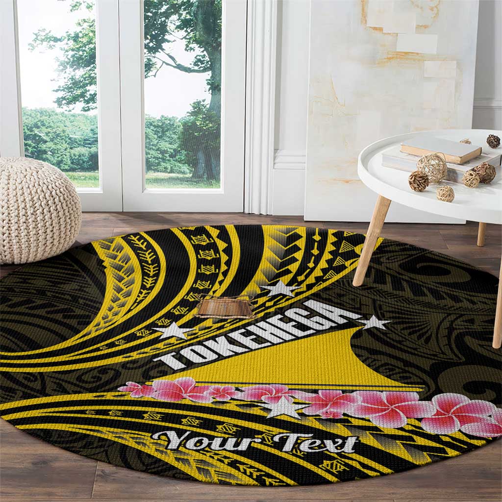 Personalised Tokelau Tokehega Day Round Carpet Tokelauan Tatau Black Color LT14 - Polynesian Pride