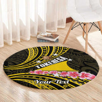Personalised Tokelau Tokehega Day Round Carpet Tokelauan Tatau Black Color LT14 - Polynesian Pride