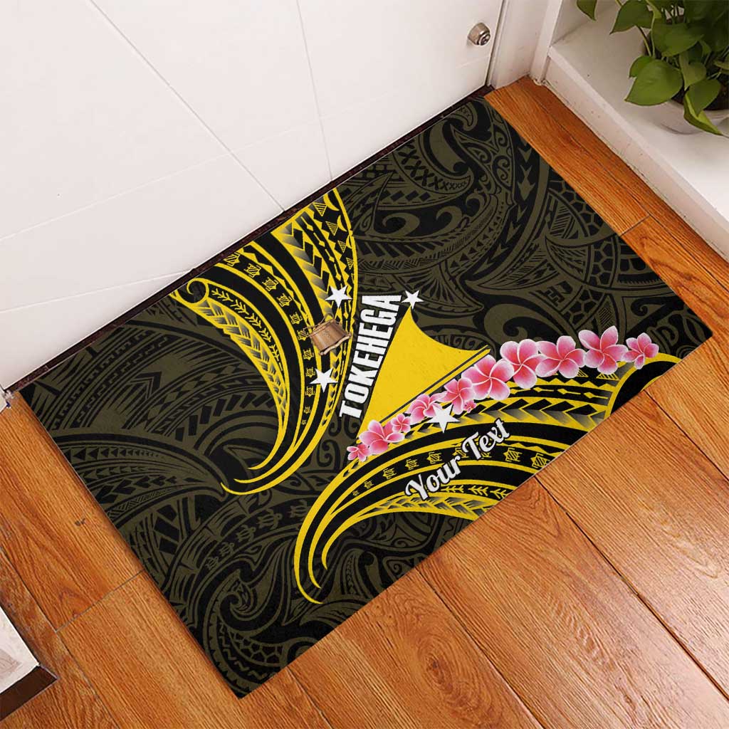 Personalised Tokelau Tokehega Day Rubber Doormat Tokelauan Tatau Black Color LT14 - Polynesian Pride